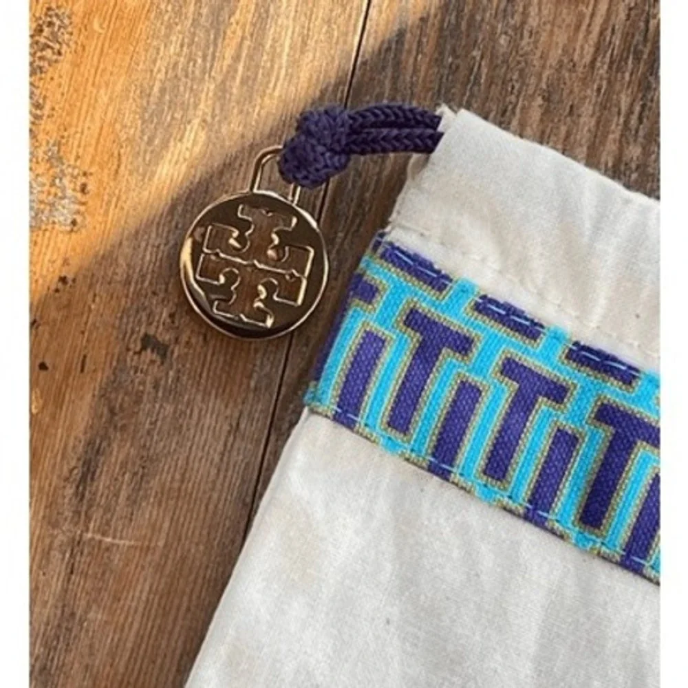 Tory Burch Women's Purse Shoe Travel Storage Dust Bag White Blue OS‎